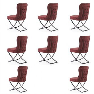 Design Stuhl Set 8 Textil StÃ¼hle Gastro Stoff Esszimmer Polster Gruppe