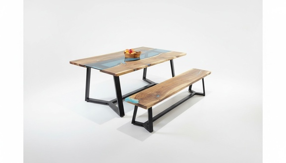 Design Tisch Bank Esstisch KÃ¼chentisch Wohnzimmer Tische BÃ¤nke Massiv 2tlg neu