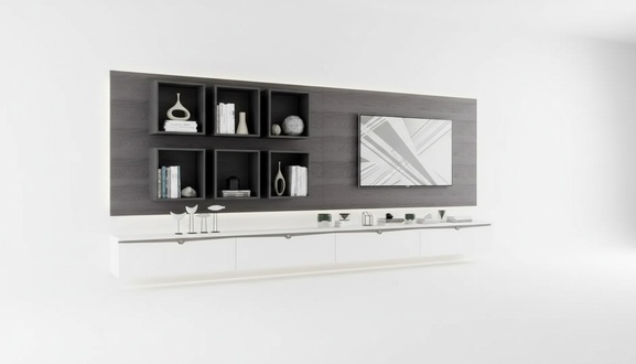 Design Wandschrank Regal Wohnzimmer TV-StÃ¤nder Holz Wand Regale Italy