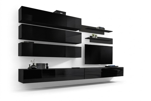 Design Wandschrank Wohnwand Wohnzimmer Holz Einrichtung Wand Regale Neu