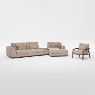 Designer Beige Sofas L-Form PolstermÃ¶bel Ecksofa Neu Luxus Sessel Wohnzimmer