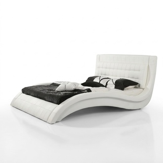 Designer Bett Ehebett Doppelbett Polsterbett Schlafzimmer Lederbett Neu