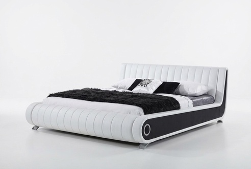 Designer Bett Ehebett Polsterbett Schlafzimmer Lederbett Neu Betten