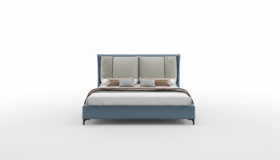 Designer Bett Schlafzimmer Betten Textil Leder Hotel Luxus Polster Samt Stoff