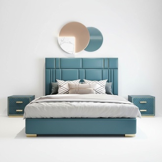 Designer Bett Schlafzimmer Kunstleder Hotel Luxus Polster MÃ¶bel Designer