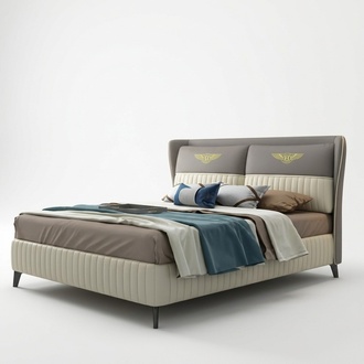 Designer Doppelbett Bett Hotel Luxus Schlafzimmer 150/180x200cm Leder