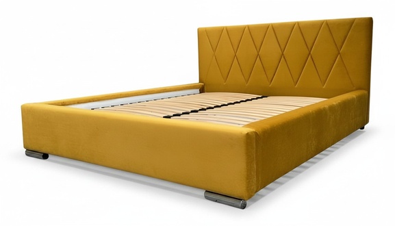 Designer Doppelbett Hotel Luxus Schlafzimmer 180x200cm Textil Bett Gelb Neu