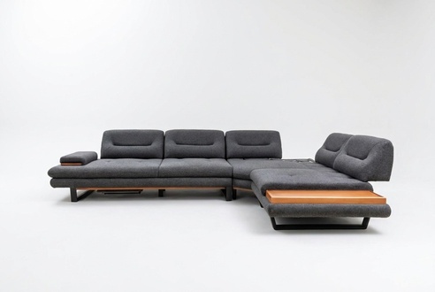 Designer Ecksofa L-form Luxus Grau MÃ¶bel fÃ¼r Wohnzimmer Wohnlandschaft