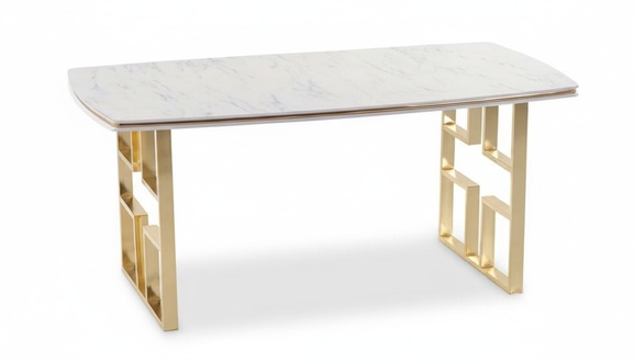 Designer Esstisch rechteckige Tischplatte Marmorimitation LuxusmÃ¶bel