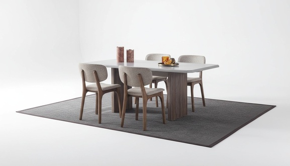 Designer Esszimmer set Besteht aus 5tlg. Esstisch und 4x Modern Stühle