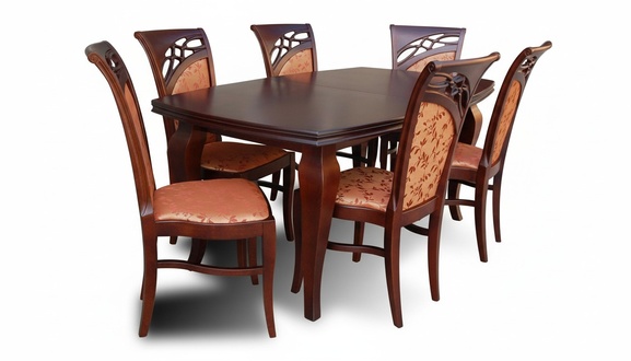 Designer MÃ¶bel Tisch 6x StÃ¼hle Ess Zimmer Sitz Tische Garnitur Holz 7tlg. Set