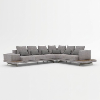 Designer Neu Ecksofa L-Form Grau Textil MÃ¶bel Wohnzimmer Einrichtung