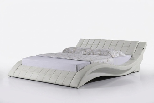 Designer Polsterbett WeiÃ Bett Betten Lederbett Doppelbett Ehebett Designerbett