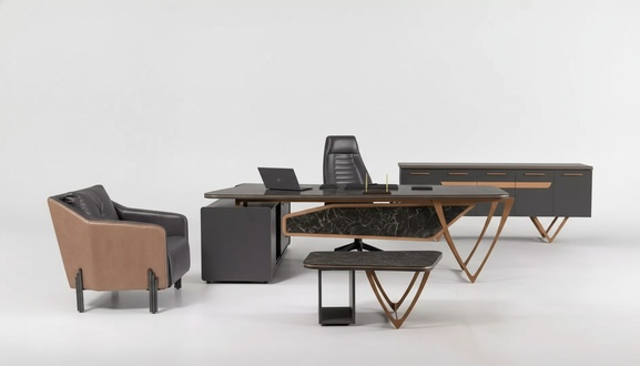 Designer Schreibtisch BÃ¼ro Einrichtung Luxus Klasse Eckschreibtisch 3tlg