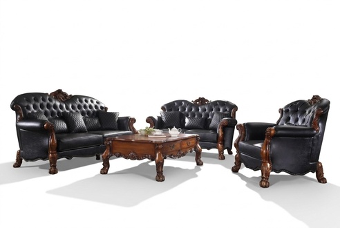 Designer Sofagarnitur 3+2+1 Sitzer Sofa Couch Leder Garnitur Polster Set