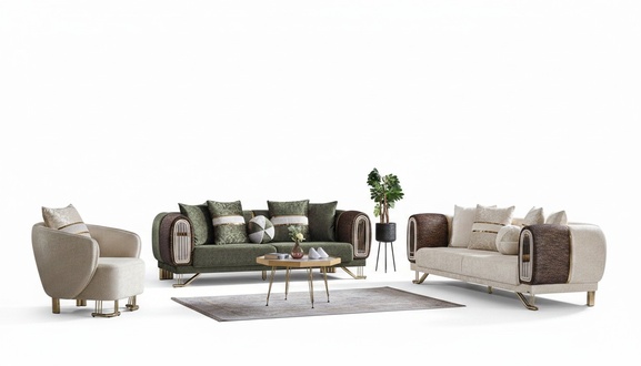 Designer Sofagarnitur 3+3+1 Sitzer Couch Polster Sitzgarnitur Set