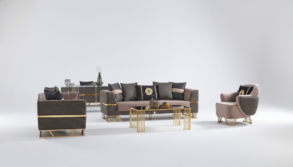 Designer Sofagarnitur 3+3+1 Sitzer Couch Polster Sitzgarnitur Set Neu