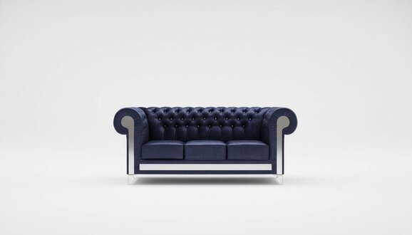 Designer Sofagarnitur Glaselemente Chesterfield Polster Sofa Couch