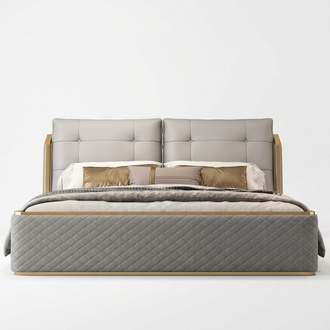 Designer Weißes Schlafzimmer Bett Luxus Doppelbetten Holzgestell Modern