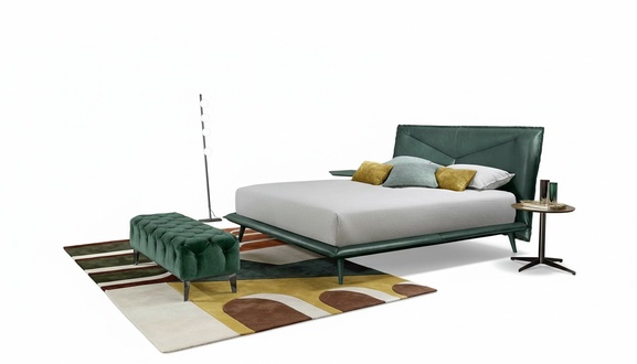 Doppel Bettrahmen Luxus Schlafzimmer Bett Doppelbett Holz GrÃ¼n Leder Betten Neu