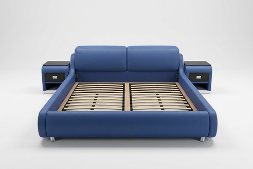 Doppel Luxus Design Leder Bett Polster Hotel Betten Moderne Multifunktion