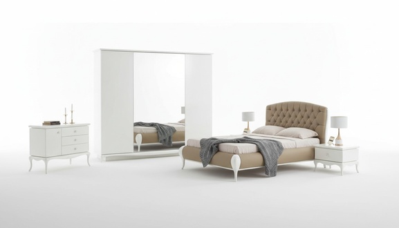 Doppelbett Garnitur Bettrahmen Komplette Schlafzimmer Bett 6tlg WeiÃ