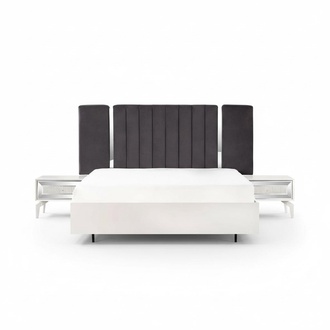 Doppelbett Granitur Schlafzimmer WeiÃ Bettrahmen Set 3tlg Nachttische
