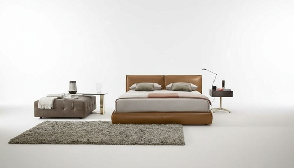 Doppelbett Polster Bett Luxus Schlafzimmer Betten Doppel Bettrahmen Braun MÃ¶bel