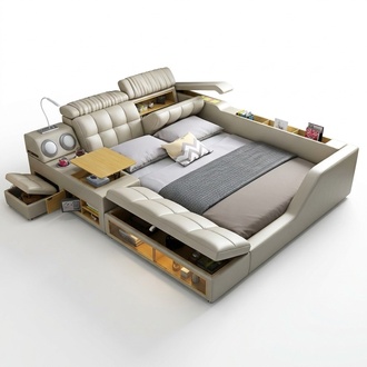 Doppelbett Polsterbett Schlafzimmer 180x200cm Multifunktion Bett Betten
