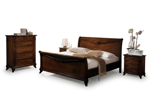 Doppelbett Schlafzimmer Bett MÃ¶bel Holz Design Vaccari giovanni Betten Massiv