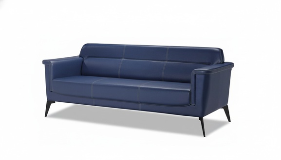Dreisitzer 3 Sitzer Sofa BÃ¼ro MÃ¶bel Leder Polster Couch Modern Design Blau