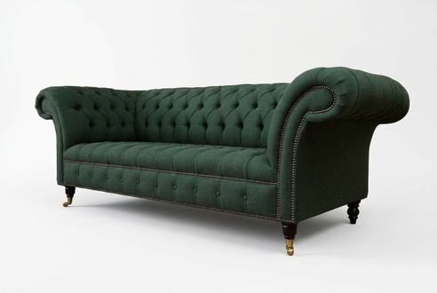 Dreisitzer Couch Textil GrÃ¼n Polster MÃ¶bel Chesterfield Sofas Couchen