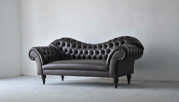 Dreisitzer Design Couch Polster Sitz Textil Sofa 3 Sitzer Chesterfield Schwarz