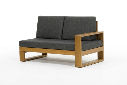 Dunkelgrauer Zweisitzer Designer GartenmÃ¶bel Holzgestell Robuste MÃ¶bel