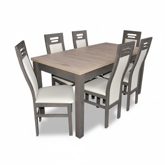 Echtholz Lehnstuhl MÃ¶bel Holz Tisch Sitz Ess Zimmer 6x StÃ¼hle 7tlg. Set Garnitur