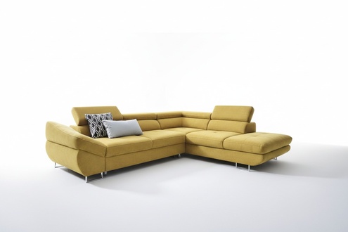 Ecke Couch Sets L-Form Sofa weiche Polsterung Wohnbereich MÃ¶bel Textil Gelb Neu