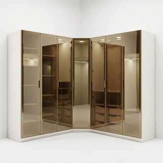 Eckkleiderschrank modern getÃ¶ntes Glas Schlafzimmer groÃ Design