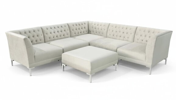 ecksofa beige chamgpaner weiÃe chesterfield couch textil luxus mÃ¶bel eckgarnitur