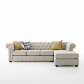 Ecksofa Beige Wohnlandschaft Couch Eckgarnitur Polster Chesterfield MÃ¶bel