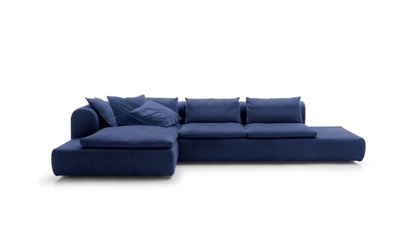 Ecksofa L-Form MÃ¶bel Blau Sofas Textil Couch Polsterung Couchen Sofa