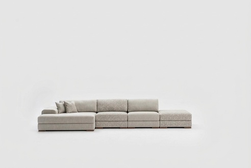 Ecksofa L form Wohnzimmer Polster Textil Sofas Modern Design Luxus 415x150