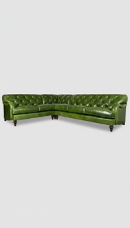 Ecksofa Ledersofa GrÃ¼n Polster Eck Couch Garnitur Sitz Design