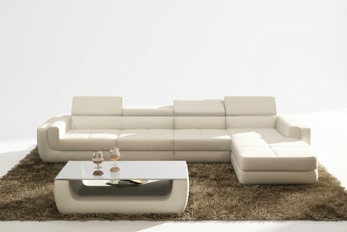 Ecksofa Ledersofa Wohnlandschaft L Form Sofa Couch Polster Sitz Ecke Tettau WeiÃ