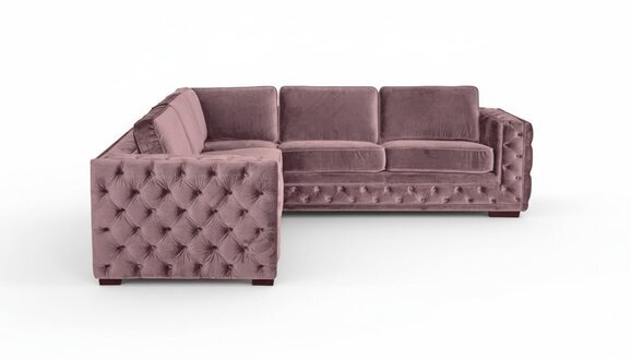Ecksofa Rosa Samt Wohnlandschaft Couch Eckgarnitur Polster Altrosa MÃ¶bel Design