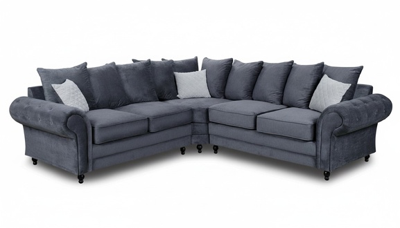 Ecksofa Sofa Stil Grau Sofa Polster Stoff Textil MÃ¶bel L-Form Couchen