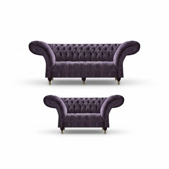 Edle Chesterfield Lila Wohnzimmer Sofas Polster SitzmÃ¶bel Holzgestell