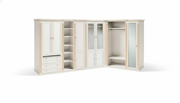 Edler WeiÃer Kleiderschrank Schlafzimmer SchrÃ¤nke Stilvolle Holz MÃ¶bel