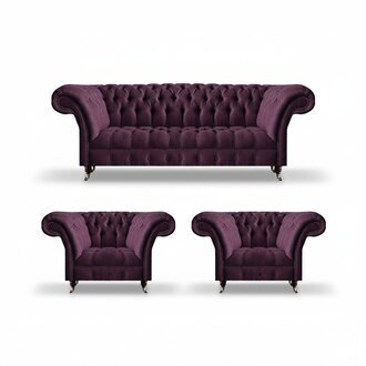 Elegante Chesterfield Polstergarnitur Moderne Wohnzimmer Couchen Sessel