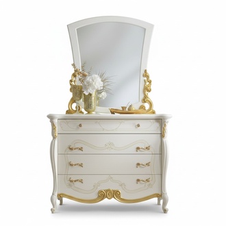 Elegante Stil MÃ¶bel Schlafzimmer Schrank Kommode Klassische Anrichte mit Spiegel