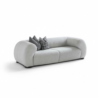 Elegantes graues Stoffsofa fÃ¼r Wohnzimmer im modernen Stil